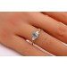 Blautopas Ring Gold 585 14K Natur Diamanten 0.10ct blauer Edelstein