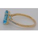 Blautopas Ring Gold 585 14K blauer Edelstein Natur Diamanten 0.06ct