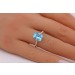 Blautopas Ring Gold 585 14K blauer Edelstein Natur Diamanten 0.06ct