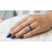 Saphir Ring Weißgold 585 blaue Natur Edelsteine 1.2ct