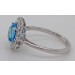 Blautopas Ring Weißgold 585 14K blauer Edelstein Lab Grown Diamanten