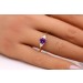 Amethyst Ring Gold 585 14 Karat lila Edelstein 0.73ct. Brillanten 0.06ct