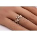 Brillant Ring Blüte Lorbeer Gold 585 14 K Natur Diamanten 0.18ct