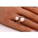 Perlen Ring Gold 585 14K Natur Diamanten 0.04ct Süßwasser Perlen
