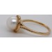 Perlen Ring Gold 585 14K Natur Diamanten 0.11ct Süßwasser Perle