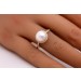 Perlen Ring Gold 585 14K Natur Diamanten 0.11ct Süßwasser Perle