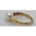 Perlenring Spannring Gold 585 14K Weisse Perle 9mm