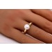 Perlenring Spannring Gold 585 14K Weisse Perle 9mm