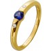 Tansanit Ring Gold 585 14K blauer Edelstein Natur Diamanten 0.03ct