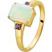 Opal Ring Gold 375 9K blaue Tansanite Natur Edelsteine 