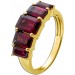 Rhodolit Ring Gold 375 9K rote Natur Edelsteine 3.4ct