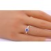 Tansanit Ring Gold 375 9K  Natur Edelstein Lab Grown Diamanten 0.10ct 