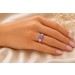 Tansanit Ring Gold 585 14K blau lila Natur Edelstein Diamanten 0.15ct