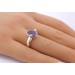 Tansanit Ring Gold 585 14K Diamanten 0.10ct Natur Edelsteine