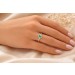 Smaragd Ring Gold 375 9K Sambia Smaragd Lab Grown Diamanten 0.15ct 