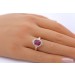 Diamantring Gold 375 9K Natur Rhodolit 2.95ct Lab Grown Diamanten 0.30ct 