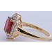 Diamantring Gold 375 9K Natur Rhodolit 2.95ct Lab Grown Diamanten 0.30ct 