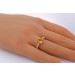 Diamantring Gold 375 9K Natur Citrin Lab Grown Diamanten 0.16ct
