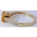 Diamantring Gold 375 9K Natur Citrin Lab Grown Diamanten 0.16ct