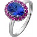 Tansanit Ring Platin 950 nat Tansanit 2.65ct. nat Rubine 0.30ct