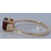 Rhodolith Ring Gold 375 9K Natur Edelstein Lab Grown Diamanten