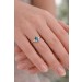 Blautopas Ring Gold 375 9K Nat Blautopas 1ct Labor Diamanten 0.10ct