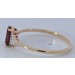 Diamant Ring Gold 375 9K Nat Rhodolith 1.1ct Labor Diamanten 0.10ct
