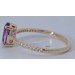 Amethyst Ring Gold 375 9K Nat Amethyst 1.1ct Lab Grown Diamanten 0.12ct