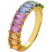 Saphir Ring Gold 585 14K nat. gelbe pinke blaue grüne Saphire 3.53ct.