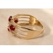 Rubin Ring Gold 585 14K Natur Rubine 1.07ct nat. Brillanten 0.23ct