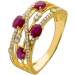 Rubin Ring Gold 585 14K Natur Rubine 1.07ct nat. Brillanten 0.23ct