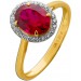 Rubin Ring Gold 333 8K Labor Rubin 1.65ct. Lab Grown Diamanten 0.20ct
