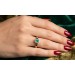 Smaragd Ring Gold 333 8K nat. Sambia Smaragd 0.55ct Natur Diamanten