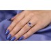 Tansanit Halo Ring Gold 333 8K baluer Tansanit 0.85ct Natur Diamanten 