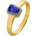 Tansanit Ring Gold 585 14K Natur Tansanit 0.56ct Natur Diamanten 0.10ct