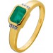 Smaragd Ring Gold 585 14K Natur Sambia Smaragd 0.86ct Natur Diamanten