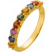Saphir Ring Gold 585 14K bunte Natur Saphire Citrin Tansanit 1.2ct