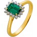Smaragd Ring Gold 333 8K Lab Grown Smaragd 1.25ct Lab Grown Diamanten
