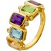 Citrin Ring Gold 585 14K nat. Amethyst Peridot Blautopas Labor Diamanten