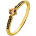Morganit Ring Gold 585 14K rosa Morganit 0.12ct Champagner Diamanten 0.12ct