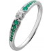 Smaragd Ring Weißgold 585 14K grüne Smaragde Brillant 0.12ct 