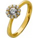 Halo Ring Gold 333 8 Karat weiße Zirkonia Steine