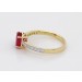 Rubin Ring Gelbgold 585 14K roter Edelstein Lab Grown Brillanten