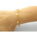 Gelbgold Armband 375 9 Karat runde Plaettchen Anhänger Ibiza Boho Hippie Diamantiert Breite 1,5 mm