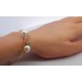 Perlen Armreif Gold 585 14K Natur Diamanten 0.15ct Süßwasserperlen