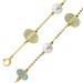 Perlenarmband Gold 585 14K nat grüne Amethyste nat Zitronenquarze Süßwasserzuchtperlen