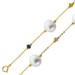Perlenarmband Gold 585 14 nat. bunte Saphire Süßwasserzuchtperlen