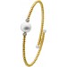 Perlen Armreif Gold 585 14K Natur Diamanten 0.024ct Süßwasserzuchtperlen