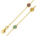 Edelstein Armband Gold 333 8K nat Amethyst Blautopas Citrin Rauchquarz