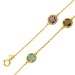 Edelsteinarmband Gold 333 8K nat Amethyst Blautopas Citrin Rauchquarz 
